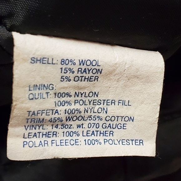 Vintage 90s Varsity Letterman High-school 2 Tone Wool Leather Bomber Jacket Lg - Picture 6 of 13